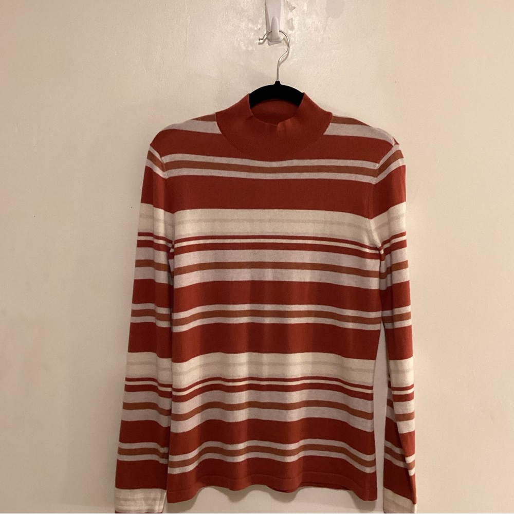Red and White Kit and Ace Merino Fitted Sweater